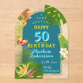 Tropical Paradise Yearly Birthday Card Acryleinladungen (Vorderseite)
