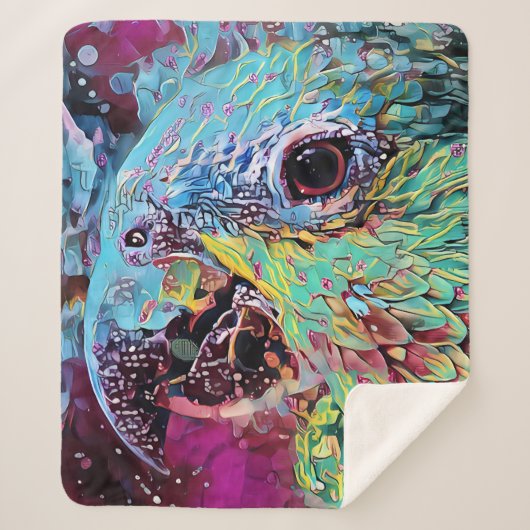 Tropical Parrot Abstract Design Sherpadecke (Vorderseite)