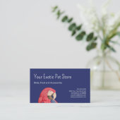 Tropical Parrot Bird Macaw Pet Store Blue Visitenkarte (Stehend Vorderseite)