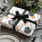 Tropical Parrot Birds Palm Blätter Geschenkpapier