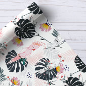 Tropical Parrot Birds Palm Blätter Geschenkpapier