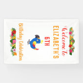 Tropical Parrot Birthday Celebration Banner (Horizontal)