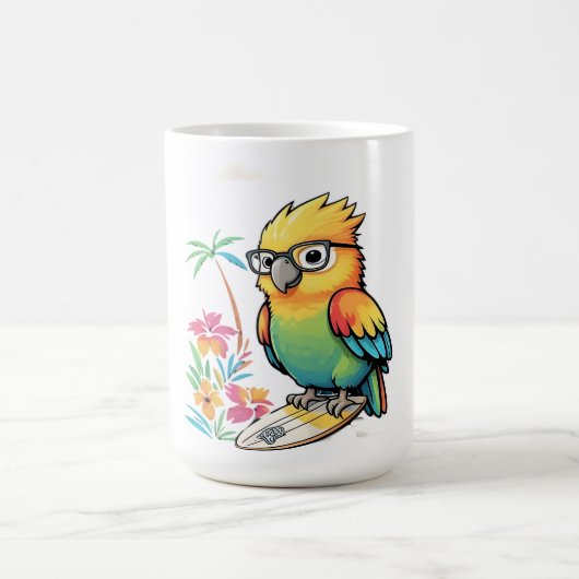 Tropical Parrot Chill Vibes – Sunset Beach  Kaffeetasse (Mittel)