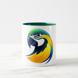 Tropical Parrot Illustration Zweifarbige Tasse