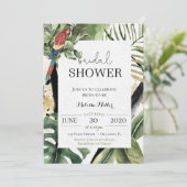 Tropical Parrot Jungle Bridal Dusche Einladung (Stehend Vorderseite)