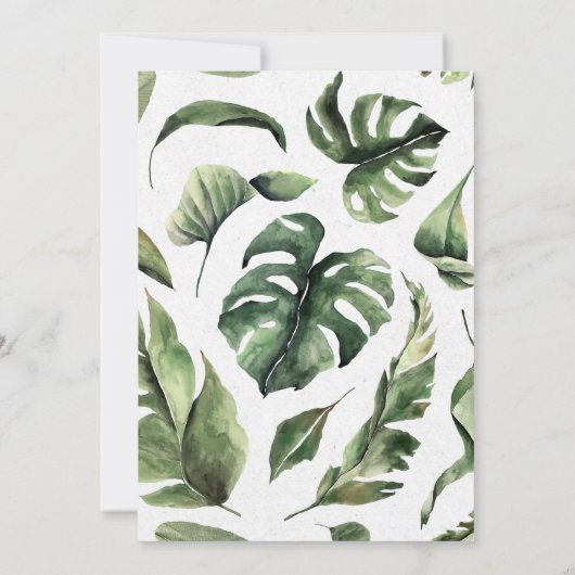 Tropical Parrot Jungle Bridal Dusche Einladung (Rückseite)