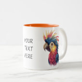 Tropical Parrot Mug – Colourful Bird with Custom T Zweifarbige Tasse (VorderseiteRechts)