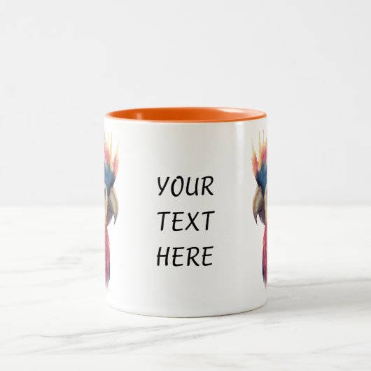 Tropical Parrot Mug – Colourful Bird with Custom T Zweifarbige Tasse (Mittel)