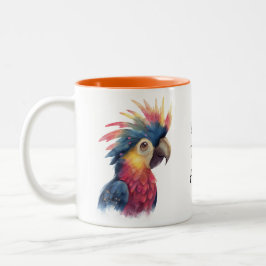 Tropical Parrot Mug – Colourful Bird with Custom T Zweifarbige Tasse