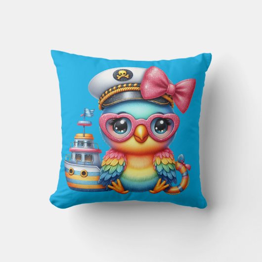 "Tropical Parrot Princess" Kissen (Vorderseite)