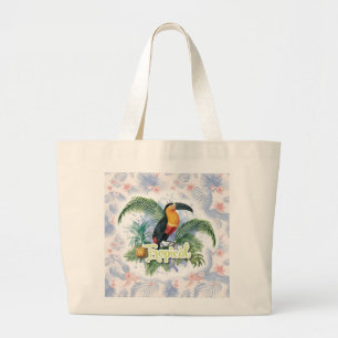 Tropical Parrot Theme Jumbo Stoffbeutel