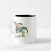 Tropical Parrot Theme Zweifarbige Tasse (Vorderseite Links)
