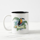Tropical Parrot Theme Zweifarbige Tasse (Links)