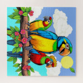 Tropical Parrot Trio Puzzle (Horizontal)