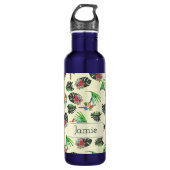 Tropical Parrots and Floral Pattern Personalised Edelstahlflasche (Vorderseite)