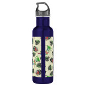 Tropical Parrots and Floral Pattern Personalised Edelstahlflasche (Rückseite)