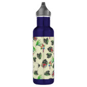 Tropical Parrots and Floral Pattern Personalised Edelstahlflasche (Rechts)