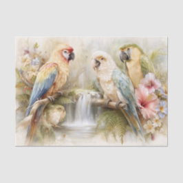 Tropical Parrots Decoupage Seidenpapier