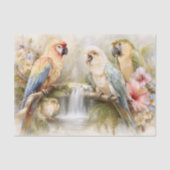 Tropical Parrots Waterfall Decoupage Seidenpapier (Vorderseite)