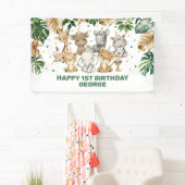 Tropical Party Animal Jungle Wild 1. Geburtstag Banner (Insitu)