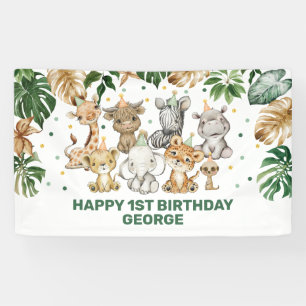 Tropical Party Animal Jungle Wild 1. Geburtstag Banner