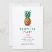 Tropical Party with retro pineapple Invitation Einladung (Vorderseite)
