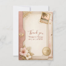 Tropical Passport-Hochzeit in Blush Gold