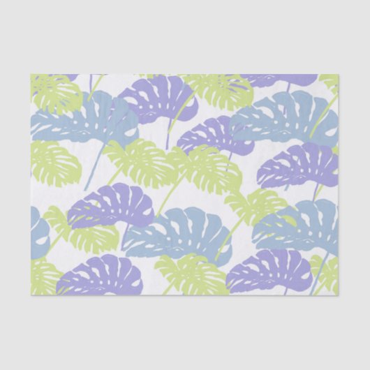 Tropical Pastel Monstera Leaf Seidenpapier (Vorderseite)