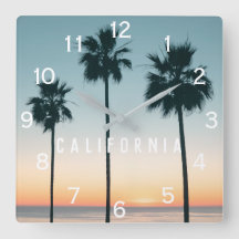 Tropical Pastel Ombre Teal Orange Palm Tree Sunset