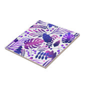 Tropical Pattern Green Blue Gold Palm Leaves  Fliese (Seite)