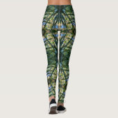 Tropical Pattern Green Boho Chic Leggings (Rückseite)