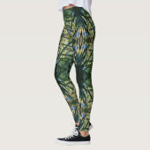Tropical Pattern Green Boho Chic Leggings (Links)