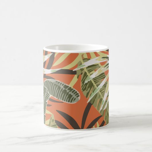 Tropical Pattern With Bright Leaves Jungle Kaffeetasse (Mittel)