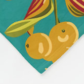 Tropical Pattern with Red and Yellow Leaves Fleecedecke (Ecke)