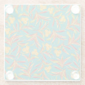 Tropical Pattern with Red and Yellow Leaves Glasuntersetzer (Rückseite)