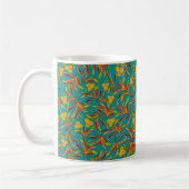 Tropical Pattern with Red and Yellow Leaves Kaffeetasse (Links)