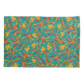 Tropical Pattern with Red and Yellow Leaves Kissenbezug (Rückseite-Links)