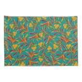 Tropical Pattern with Red and Yellow Leaves Kissenbezug (Rückseite-Rechts)