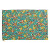 Tropical Pattern with Red and Yellow Leaves Kissenbezug (Vorderseite-Rechts)