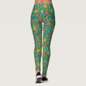 Tropical Pattern with Red and Yellow Leaves Leggings (Rückseite)