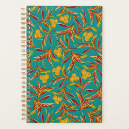 Tropical Pattern with Red and Yellow Leaves Planer