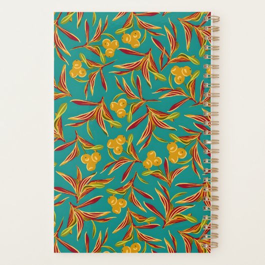 Tropical Pattern with Red and Yellow Leaves Planer (Rückseite)