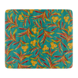 Tropical Pattern with Red and Yellow Leaves Schneidebrett