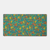 Tropical Pattern with Red and Yellow Leaves Schreibtischunterlage (Vorderseite)