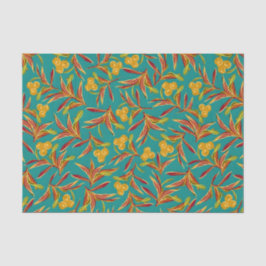 Tropical Pattern with Red and Yellow Leaves Seidenpapier