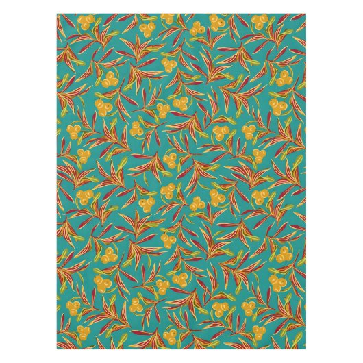 Tropical Pattern with Red and Yellow Leaves Tischdecke (Vorderseite)