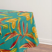 Tropical Pattern with Red and Yellow Leaves Tischdecke (Beispiel)