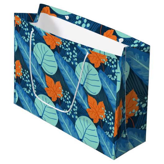 Tropical Patterns Pflanze Art Pflanze Kunst, Dicht Große Geschenktüte (Vorderseite Schrägansicht)