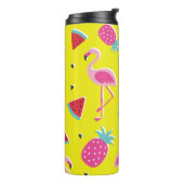 tropical patternwith pink pineapple, flamingos, w thermosbecher (Nach links gedreht)