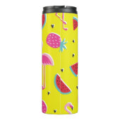 tropical patternwith pink pineapple, flamingos, w thermosbecher (Rückseite)